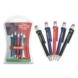 Masters Deluxe Wood Pencils With Eraser And Clip 1 Masters Deluxe Wood Pencils With Eraser And Clip